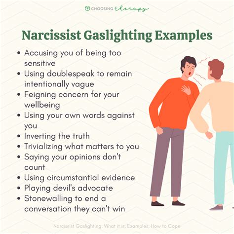 narcissism and gaslighting behaviors